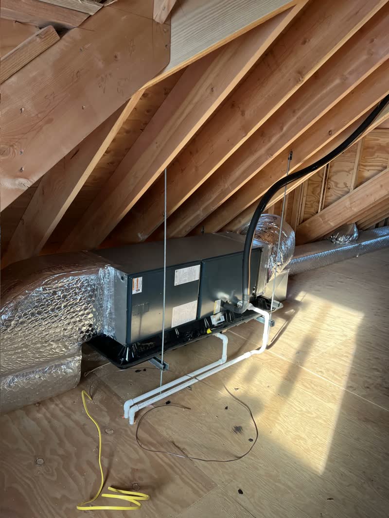 New air handler installed in a Staten Island attic